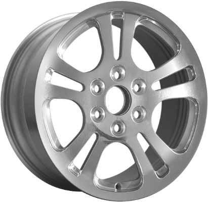 Buick Rainier 2004-2007, Trailblazer 2004-2008, Envoy 2004-2009 polished 17x7 aluminum wheels or rims. Hollander part number 5314, OEM part number 17800152.