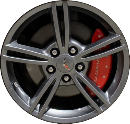 Chevrolet Corvette 2008-2010 powder coat dark grey 18x8.5 aluminum wheels or rims. Hollander part number ALY5338U30/5340, OEM part number 9596783.