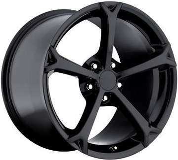 Chevrolet Corvette 2010-2013 powder coat black 18x9.5 aluminum wheels or rims. Hollander part number ALY5460U45/5593, OEM part number 22837337.