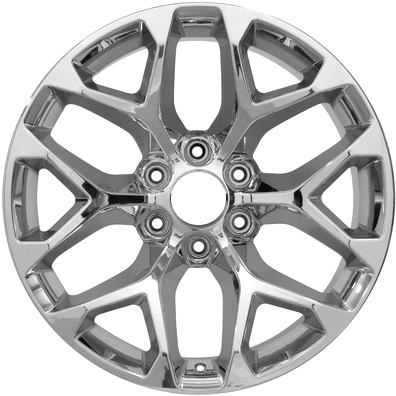 Cadillac Escalade 2015-2020, Chevrolet Silverado 1500 2014-2018, Silverado 1500 LD-2019, Suburban 1500 2015-2020, Tahoe-2015-2020, GMC Sierra 1500 2014-2018, Yukon 2015-2020 chrome 22x9 aluminum wheels or rims. Hollander part number 5668, OEM part number 19301156.