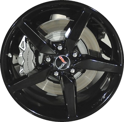Chevrolet Corvette 2014-2015 powder coat black 18x8.5 aluminum wheels or rims. Hollander part number ALY5632U45/5682, OEM part number 22821270.