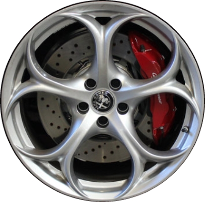 Alfa Romeo Giulia 2017-2019 powder coat hyper silver 19x8.5 aluminum wheels or rims. Hollander part number ALY58164U77, OEM part number 6CQ44U0OAA.