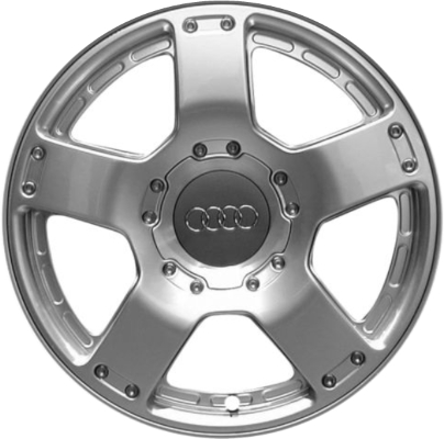 Audi A6 2001-2002, Allroad 2001-2005 powder coat hyper silver 17x7.5 aluminum wheels or rims. Hollander part number 58740, OEM part number 4Z76010251H7.