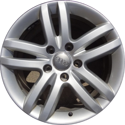 Audi Q7 2007-2013 powder coat silver 18x8.5 aluminum wheels or rims. Hollander part number ALY58804U20, OEM part number 4L0601025B.