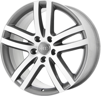 Audi Q7 2007-2013 grey machined 20x9 aluminum wheels or rims. Hollander part number ALY58806, OEM part number 4L0601025M.