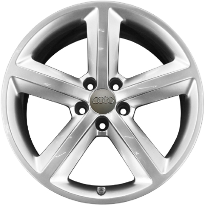 Audi A3 2007-2013 powder coat hyper silver 17x7.5 aluminum wheels or rims. Hollander part number ALY58807, OEM part number 8P0601025AL.