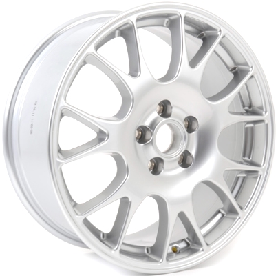 Audi A3 2007-2013 powder coat silver 18x7.5 aluminum wheels or rims. Hollander part number ALY58811U20.HYPV1, OEM part number 8P0601025R1H7.