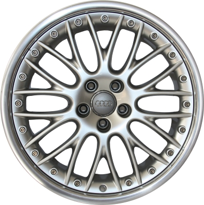 Audi A5 2008-2014, S5 2008-2017 powder coat silver 19x9 aluminum wheels or rims. Hollander part number 58844, OEM part number 8T0601025K.