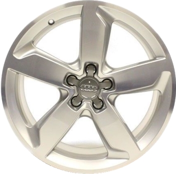 Audi Q5 2009-2017 silver machined 19x8 aluminum wheels or rims. Hollander part number ALY58847, OEM part number 8R0601025J.
