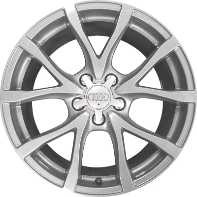 Audi A6 2007-2011 powder coat silver 18x8 aluminum wheels or rims. Hollander part number ALY58852, OEM part number 4F0601025CD.
