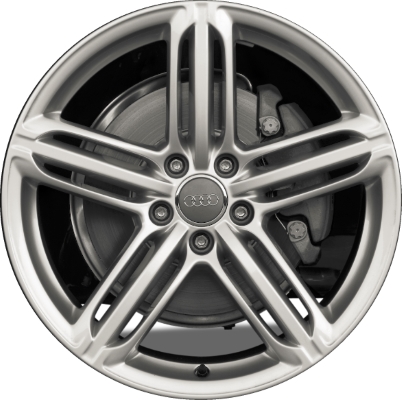 Audi A3 2009-2013 powder coat hyper silver 18x7.5 aluminum wheels or rims. Hollander part number ALY58860, OEM part number 8P0601025BH.