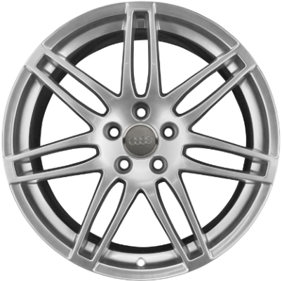 Audi A5 2008-2018, S5 2008-2017 powder coat silver 20x9 aluminum wheels or rims. Hollander part number 58845U20, OEM part number 8T0601025L.