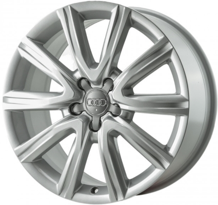 Audi A6 2012-2018 powder coat silver 18x8 aluminum wheels or rims. Hollander part number ALY58895, OEM part number 4G0601025BF.