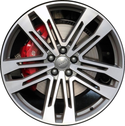 Audi SQ5 2018-2020 grey machined 21x8.5 aluminum wheels or rims. Hollander part number ALY59040, OEM part number 80A601025AC.