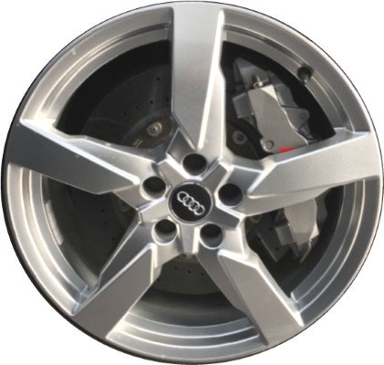 Audi TT 2018 powder coat silver 19x9 aluminum wheels or rims. Hollander part number ALY59041U20, OEM part number 8S0601025BH.