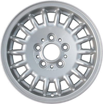 BMW 318i 1993-1999, 320i 1992-1995, 323i 1998-1999, 325i 1992-1995, 328i 1996-1999 powder coat silver 15x7 aluminum wheels or rims. Hollander part number 59183, OEM part number Not Yet Known.