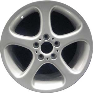 BMW X5 2001-2006 powder coat silver 18x8.5 aluminum wheels or rims. Hollander part number ALY59375U20/59374, OEM part number 36111096227, 36116752027.