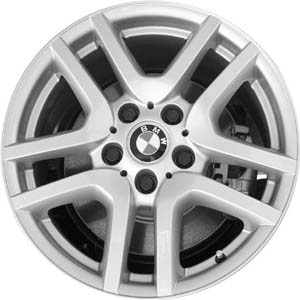 BMW X5 2002-2006 powder coat silver 17x7.5 aluminum wheels or rims. Hollander part number ALY59444, OEM part number 36116761929.
