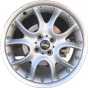 Mini Clubman 2008-2014, Cooper (Convertible) 2005-2014, Cooper (Coupe) 2011-2014, Cooper (Hardtop) 2005-2013 powder coat silver or black 17x7 aluminum wheels or rims. Hollander part number 59529/59571HH, OEM part number 36116767750, 36116775686, 36116787710.