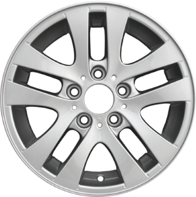 BMW 323i 2006-2012, 325i 2006, 328i 2007-2012, 330i 2006, 335i 2007-2012 powder coat silver 16x7 aluminum wheels or rims. Hollander part number 59580, OEM part number 36116775595, 36116765810.