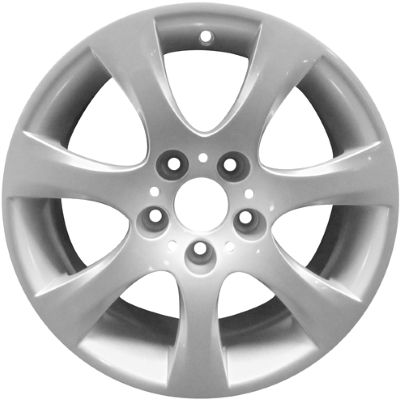 BMW 323i 2006-2012, 328i 2007-2013, 335i 2007-2013 powder coat silver 17x8 aluminum wheels or rims. Hollander part number 59612, OEM part number 36116764623.