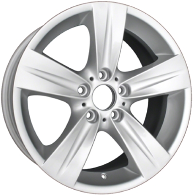 BMW 323i 2006-2012, 325i 2006, 328i 2007-2013, 330i 2006, 335i 2007-2013 powder coat silver 18x8 aluminum wheels or rims. Hollander part number 59617, OEM part number 36116768858.
