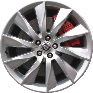 Jaguar F Type 2014-2015 powder coat silver 20x9 aluminum wheels or rims. Hollander part number ALY59915, OEM part number T2R1864.