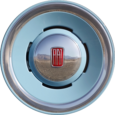 Fiat 500 2014-2019, 500c 2014-2019 blue, white or green polished 16x6.5 aluminum wheels or rims. Hollander part number 61674U, OEM part number 5RS85KW3AA, 5RS85KBHAA, 5RS85KGAAA.