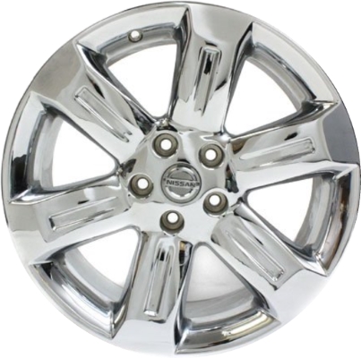 Nissan Murano 2006-2007 chrome 18x7.5 aluminum wheels or rims. Hollander part number ALY62465U85, OEM part number D0300CC25A, D0300CC25B, 999W1CS000.