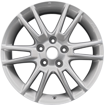 Nissan Altima 2008 powder coat silver 17x7.5 aluminum wheels or rims. Hollander part number ALY62485, OEM part number 40300JA31A.