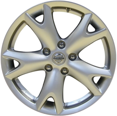 Nissan Rogue 2008-2012 powder coat silver 17x7 aluminum wheels or rims. Hollander part number ALY62500, OEM part number 40300JM025, D0C00JM010, D0C00JM01A, D0300JM01A, D0300JM02A, D0C00JM02A.