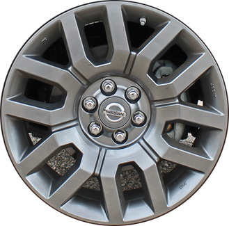 Nissan Frontier 2009-2013 powder coat charcoal 18x7.5 aluminum wheels or rims. Hollander part number ALY62533U30.LC63, OEM part number 403009BE0A.