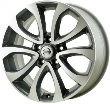 Nissan Juke 2011-2017 charcoal machined 17x7 aluminum wheels or rims. Hollander part number ALY62563U30.LC33, OEM part number KE4091K200US, 999W163AA2.