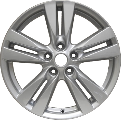 Nissan Quest 2011-2017 powder coat silver 18x7 aluminum wheels or rims. Hollander part number ALY62567, OEM part number D03001JH2A.