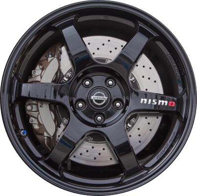 Nissan GT-R 2015-2019 powder coat black 20x10 aluminum wheels or rims. Hollander part number ALY62701, OEM part number D0C0089S0A, D0C006AV0B.