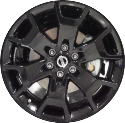 Nissan Frontier 2018-2021 powder coat black 18x7.5 aluminum wheels or rims. Hollander part number ALY62613U45/62774, OEM part number 403009BP9A.