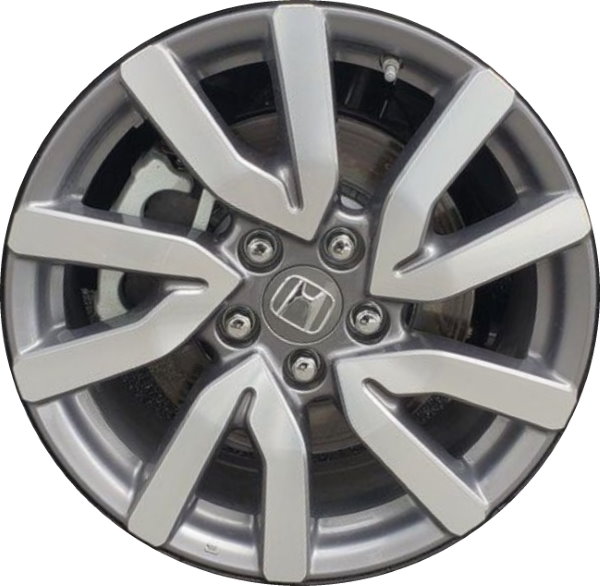 Honda Pilot 2019-2022 dark grey machined 18x8 aluminum wheels or rims. Hollander part number ALY63148U35, OEM part number 42700TG7A72.