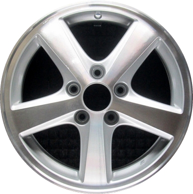 Honda Accord 2003-2005 silver machined 16x6.5 aluminum wheels or rims. Hollander part number ALY63857, OEM part number 42700SDAA11, 42700SDAA12, 42700SDCA11.