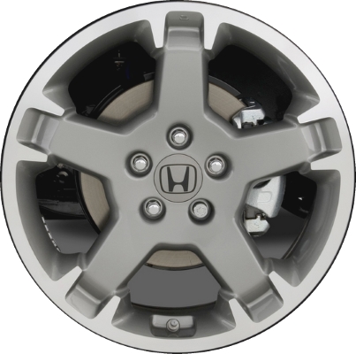 Honda Element 2007-2011 grey machined 18x7 aluminum wheels or rims. Hollander part number ALY63930, OEM part number 42700SCVA91, 42700SCVA92.