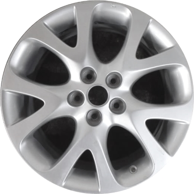 Mazda 6 2011-2013 powder coat silver 18x8 aluminum wheels or rims. Hollander part number ALY64943, OEM part number 9965218080.