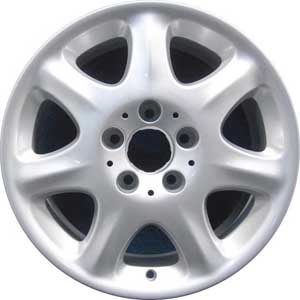 Mercedes-Benz S420 2000, S430 2001-2002, S500 2001-2002 powder coat silver 16x7.5 aluminum wheels or rims. Hollander part number 65204U20, OEM part number 2204010102.