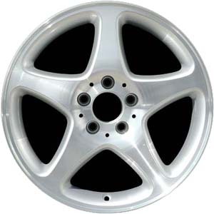 Mercedes-Benz C240 2001-2002, C320 2002 silver machined 16x7 aluminum wheels or rims. Hollander part number 65277, OEM part number 2034010702.