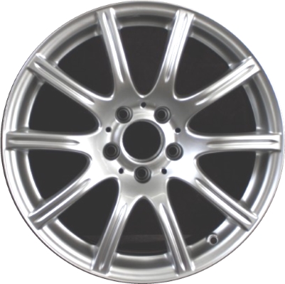 Mercedes-Benz SLK280 2007, SLK350 2005-2008 powder coat hyper silver 17x7.5 aluminum wheels or rims. Hollander part number 65361, OEM part number 1714012202.