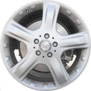 Mercedes-Benz ML320 2007-2009, ML350 2006-2009, ML500 2006-2007, R320 2007-2009, R350 2007-2010, R500 2006-2007 powder coat silver 19x8 aluminum wheels or rims. Hollander part number, OEM part number 1664011202.
