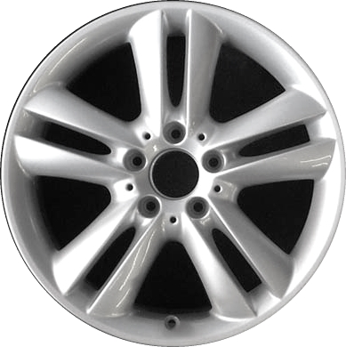 Mercedes-Benz CLK350 2006-2009 powder coat silver 17x7.5 aluminum wheels or rims. Hollander part number ALY65388, OEM part number 2094014102.