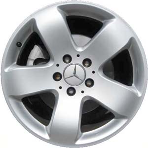 Mercedes-Benz E320 2003-2005, E350 2006, E500 2003-2006, E550 2007 powder coat silver 17x8 aluminum wheels or rims. Hollander part number 65296U20/65392, OEM part number Not Yet Known.