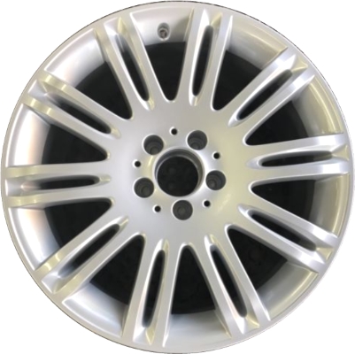 Mercedes-Benz E350 2007-2009, E550 2007-2009 powder coat silver 18x8.5 aluminum wheels or rims. Hollander part number 65432U20, OEM part number 2114015302.