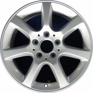 Mercedes-Benz C240 2005, C280 2007, C350 2007 powder coat silver 16x7 aluminum wheels or rims. Hollander part number 65440, OEM part number A2034013002.