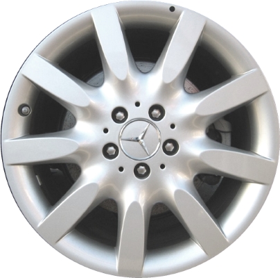 Mercedes-Benz CL550 2007, S550 2007-2008, S600 2007-2008 powder coat silver 18x8.5 aluminum wheels or rims. Hollander part number 65465U20.LS16, OEM part number 2214011902.