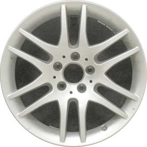 Mercedes-Benz CLK350 2008-2009, SLK280 2007-2008, SLK300-2009-2011, SLK350 2007-2008 powder coat silver 17x7.5 aluminum wheels or rims. Hollander part number 65486, OEM part number 1714013002.